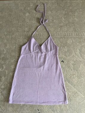 Lilac Halter Mini Dress